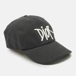 Pre Owned Dior Homme Black Logo Embroidered Cotton Baseball Cap S