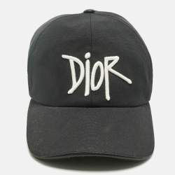Pre Owned Dior Homme Black Logo Embroidered Cotton Baseball Cap S
