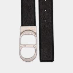 مملوكة مسبقًا Dior Homme Black/Black Leather CD Logo Slim Reversible Belt 105CM
