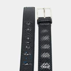 Pre Owned Dior Homme Buckle 95CM Belt Black Snakeskin 