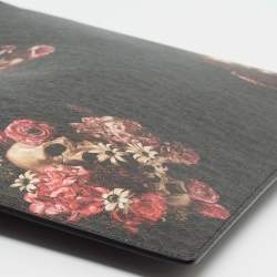 Pre Owned Dior Homme Multicolor Floral Skull Coated Canvas Document Holder
