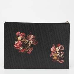 Pre Owned Dior Homme Multicolor Floral Skull Coated Canvas Document Holder