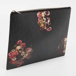 Pre Owned Dior Homme Multicolor Floral Skull Coated Canvas Document Holder