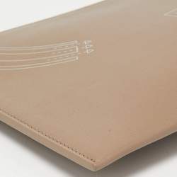 Pre Owned Dior Homme Beige Leather Zip Pouch