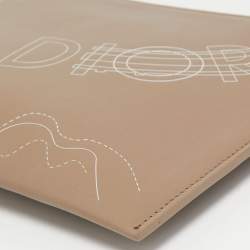 Pre Owned Dior Homme Beige Leather Zip Pouch