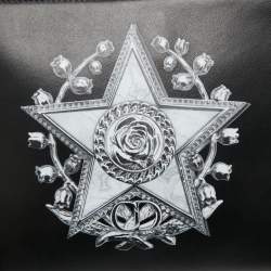 Pre Owned Dior Homme Black Printed Leather Zip Pouch