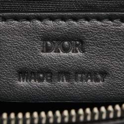 Pre Owned Dior Homme Black Printed Leather Zip Pouch