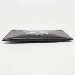 Pre Owned Dior Homme Black Printed Leather Zip Pouch