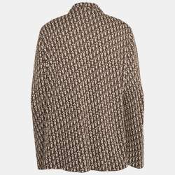Pre Owned Dior Homme Brown Oblique Cotton Knit Shirt XXXL