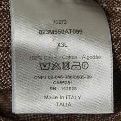 Pre Owned Dior Homme Brown Oblique Cotton Knit Shirt XXXL
