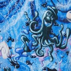 Dior Homme x Kenny Scharf Blue Swirl Sealife Satin Shirt L