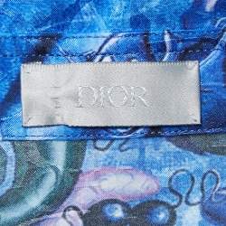 Dior Homme x Kenny Scharf Blue Swirl Sealife Satin Shirt L