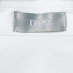 Pre Owned Dior Homme X Air Jordan White Logo Print Cotton Shirt M