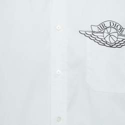 Pre Owned Dior Homme X Air Jordan White Logo Print Cotton Shirt M