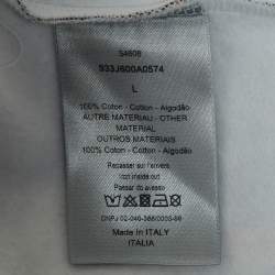 Pre Owned Dior Homme X Sorayama Blue Printed Cotton Knit Hoodie L