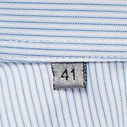 Pre Owned Dior Homme Blue Pinstripe Cotton Buttoned Up Shirt L