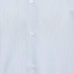 Pre Owned Dior Homme Blue Pinstripe Cotton Buttoned Up Shirt L