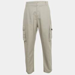 Pre Owned Dior Homme Grey Cotton Velcro Applique Cargo Pants XXL