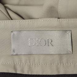 Pre Owned Dior Homme Grey Cotton Velcro Applique Cargo Pants XXL
