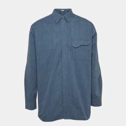 Pre Owned Dior Homme Blue Cotton Zip-Up Shirt XL