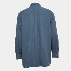 Pre Owned Dior Homme Blue Cotton Zip-Up Shirt XL