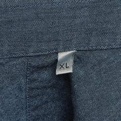 Pre Owned Dior Homme Blue Cotton Zip-Up Shirt XL