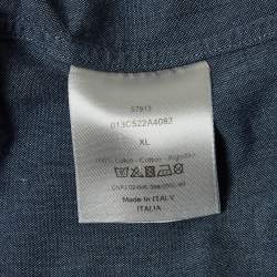 Pre Owned Dior Homme Blue Cotton Zip-Up Shirt XL