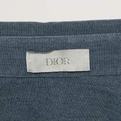 Pre Owned Dior Homme Blue Cotton Zip-Up Shirt XL
