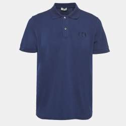 Dior Homme Navy Blue Cotton Pique Polo T-Shirt XL