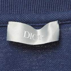 Dior Homme Navy Blue Cotton Pique Polo T-Shirt XL