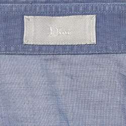 Pre Owned Dior Homme Blue Cotton Button Front Shirt L