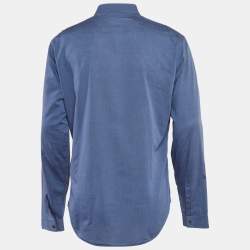 Pre Owned Dior Homme Blue Cotton Button Front Shirt L