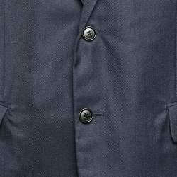 Dior Homme Navy Blue Gabardine Single Breasted Pants Suit XL 