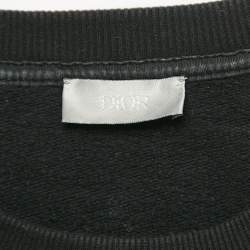 Dior Homme Black Logo Print Cotton Knit Sweatshirt XL