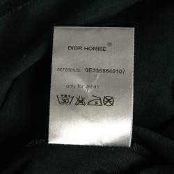Pre Owned Dior Homme Navy Blue Printed Cotton Crew Neck T-Shirt S