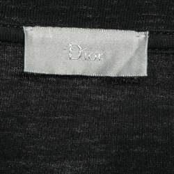 Pre Owned Dior Homme Black Floral Print Jersey T-Shirt XS