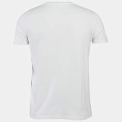 Pre Owned Dior Homme White Printed Cotton Jersey T-Shirt XS