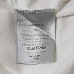 Pre Owned Dior Homme White Printed Cotton Jersey T-Shirt XS