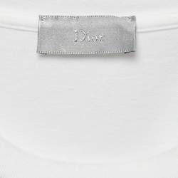 Pre Owned Dior Homme White Printed Cotton Jersey T-Shirt XS