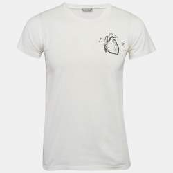 Dior Homme White Love Print Cotton Jersey T-Shirt M