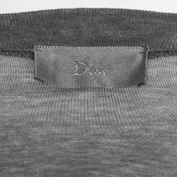مملوكة مسبقًا Dior Homme Grey Printed Cotton Jersey T-Shirt XS