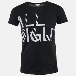 Pre Owned Dior Homme Black Printed Cotton Jersey T-Shirt S