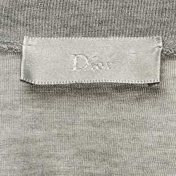 Pre Owned Dior Homme Grey Printed Jersey V-Neck T-Shirt S