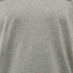 Pre Owned Dior Homme Grey Printed Jersey V-Neck T-Shirt S