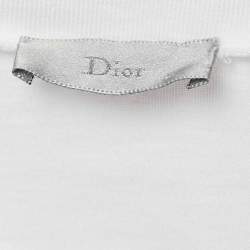 Pre Owned Dior HoMme White Printed Jersey T-Shirt XS
