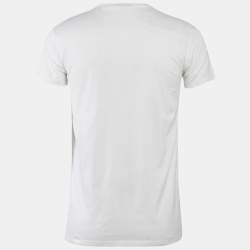 Pre Owned Dior HoMme White Printed Jersey T-Shirt XS