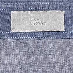Pre Owned Dior Homme Blue Bee Embroidered Cotton Shirt L