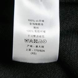 Pre Owned Dior Homme Black CD Icon Cashmere Knit Hooded Sweatshirt XS
