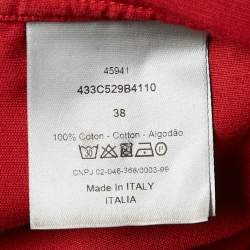Dior Homme Red Corduroy Regular Fit Shirt S