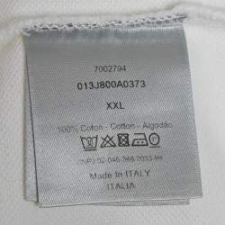 Pre Owned Dior Homme White Cotton Pique Polo T-Shirt XXL